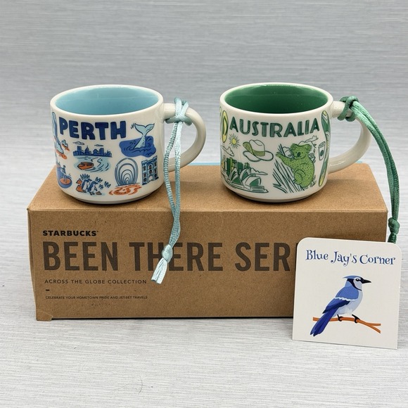 Starbucks Other - Starbucks Australia Perth Been There Mini Mugs 2oz Set 2 Ornament Gift Box